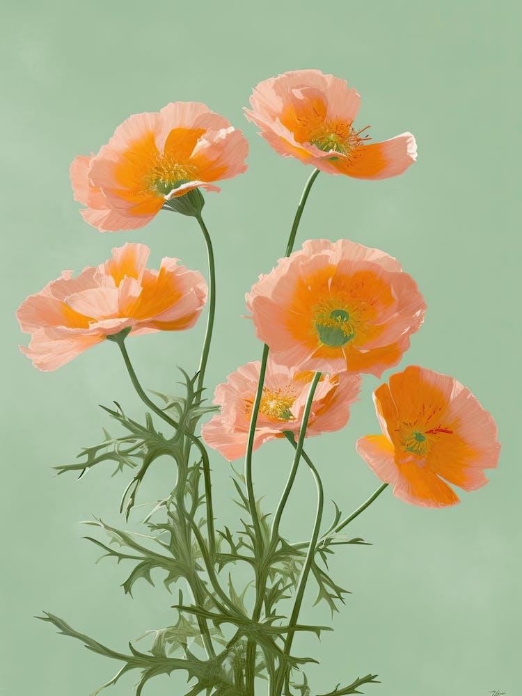 Marigold Flowers Acrylic Painting In Pastel Colours 10