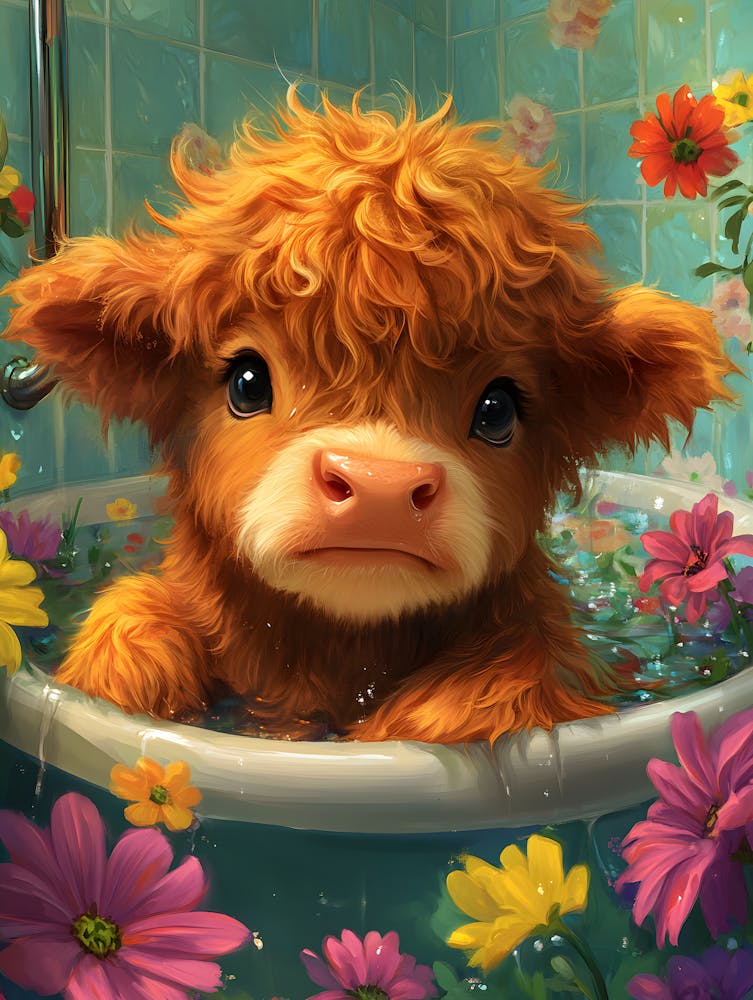 Cute Cow In A Tub 7