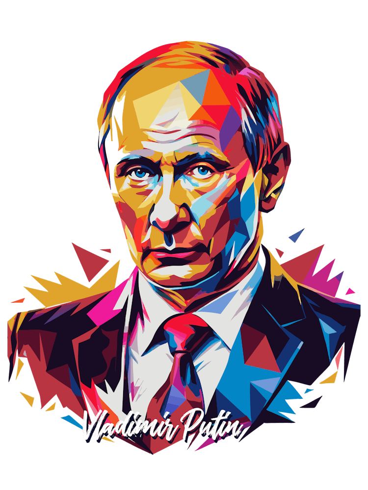 Vladimir Putin 03 Portrait WPAP Pop Art