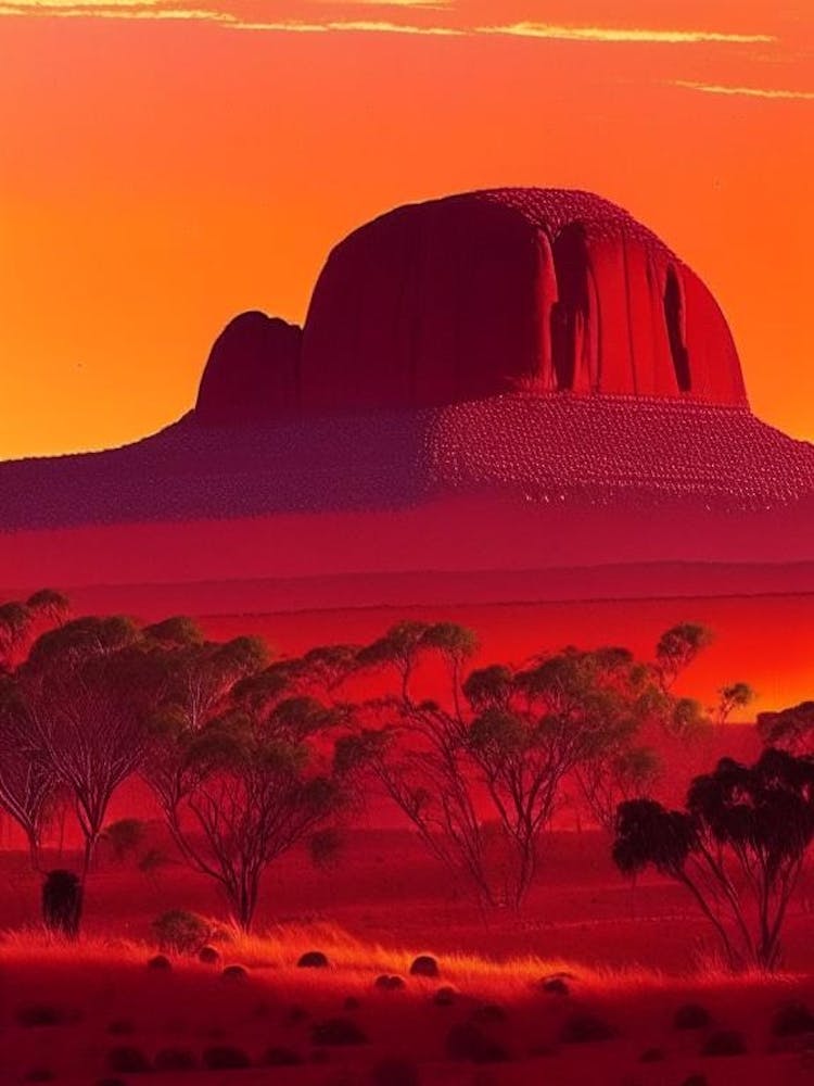 The Ayers Rock Retro Sunset