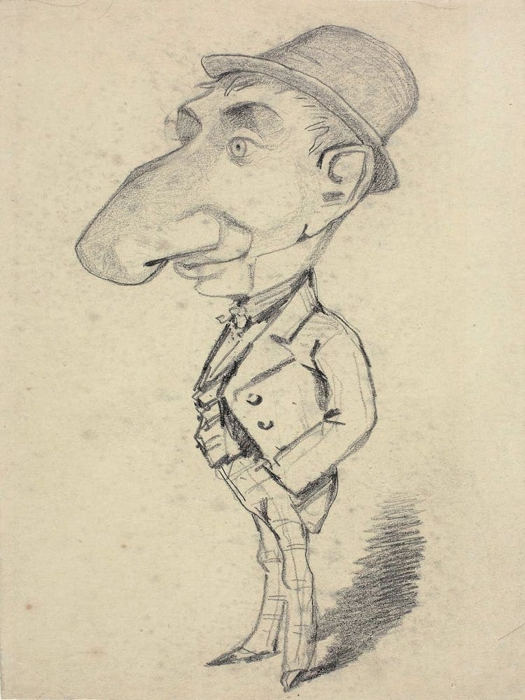 Caricature Of A Man With A Large Nose (1855)