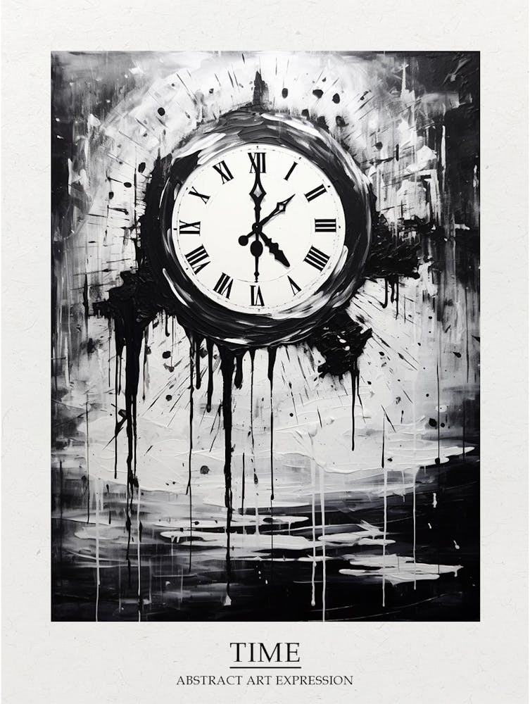 Time Abstract Black And White 3 Poster