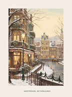 Vintage Winter Poster Amsterdam Netherlands 2