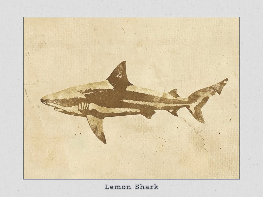 Lemon Shark Silhouette 4 Poster