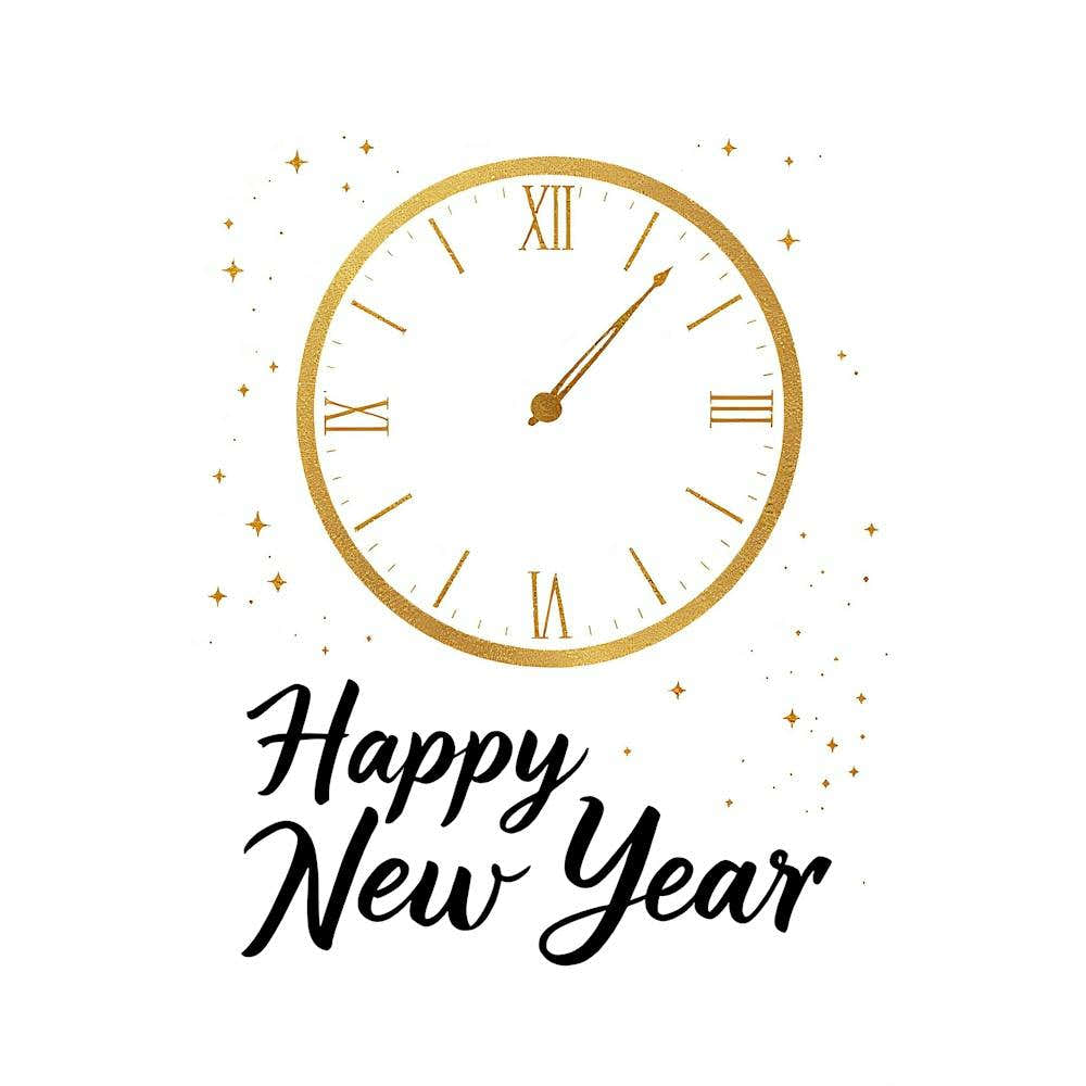 Happy New Year Clock