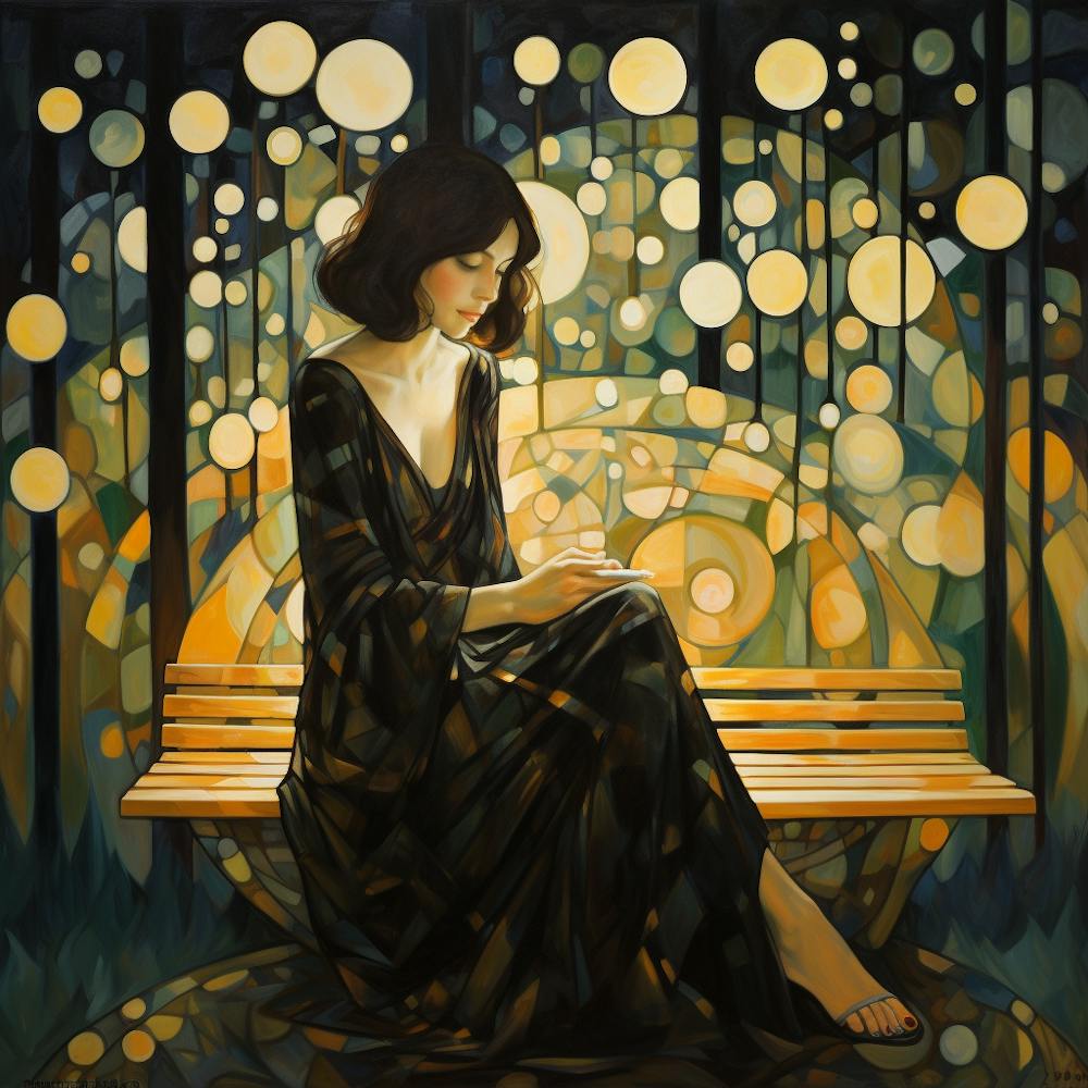 Woman Sitting On A Bench