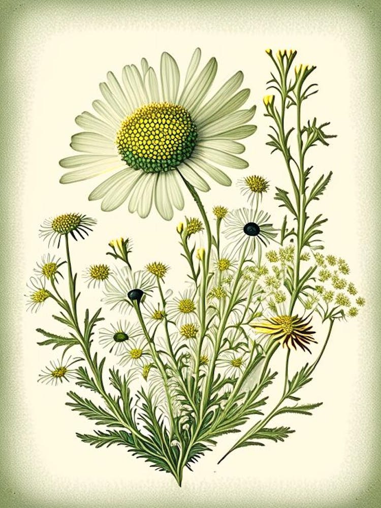 Camomile Herb Vintage Botanical