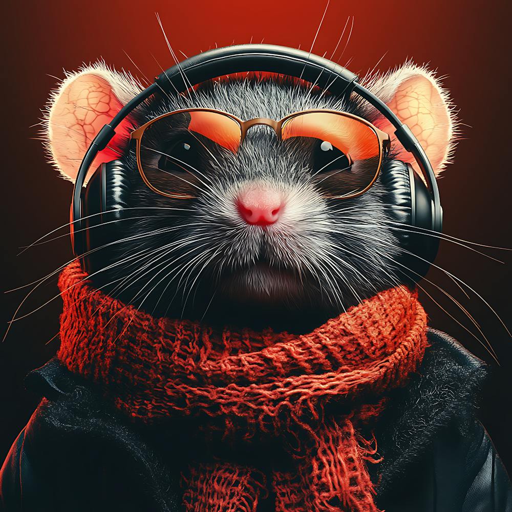 Cool Rat With Headphones 11