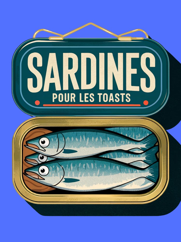 Vintage Sardines Pour Les Toasts, Blue