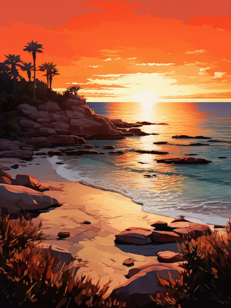A Vibrant Painting Of Dunsborough Beach Australia 1