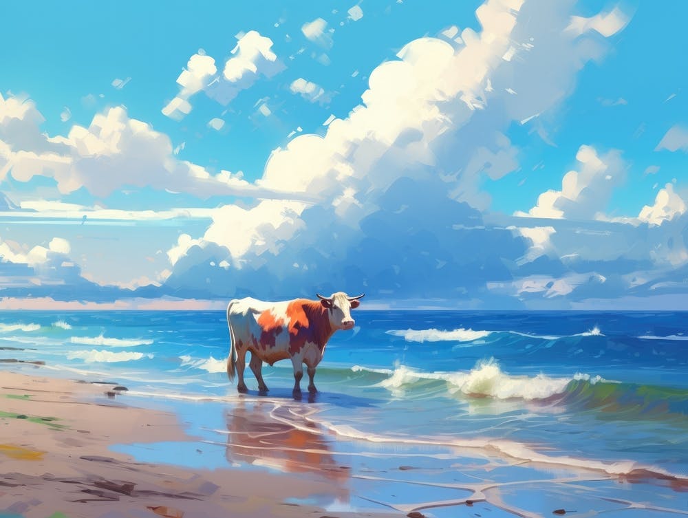 Cow On The Beach