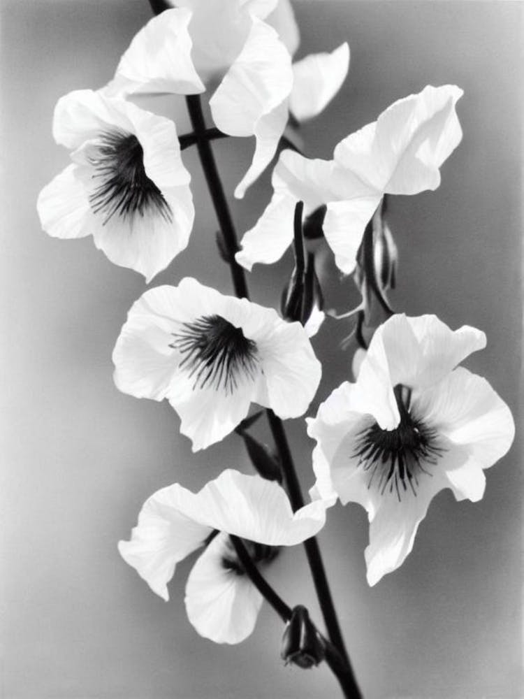 Sweet Pea B&W Pencil 3 Flower