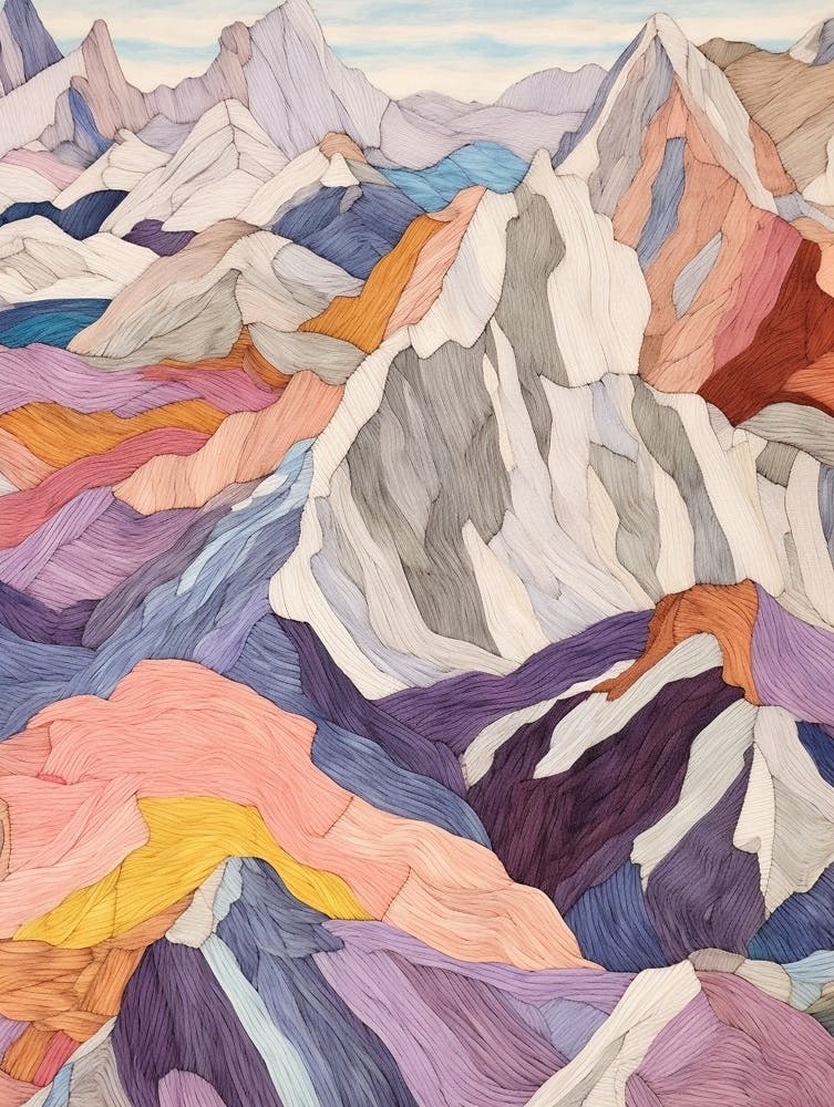 Mount Logan Canada 1 Colourful Mountain Illustration