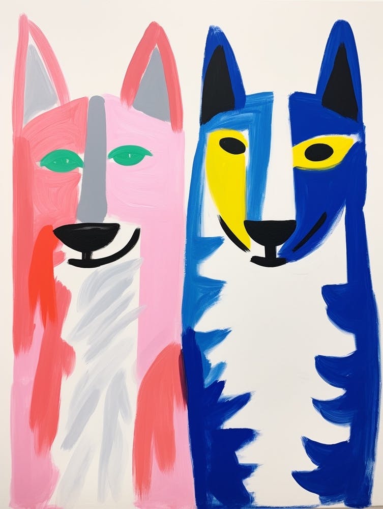 Colourful Kids Animal Art Arctic Wolf 2