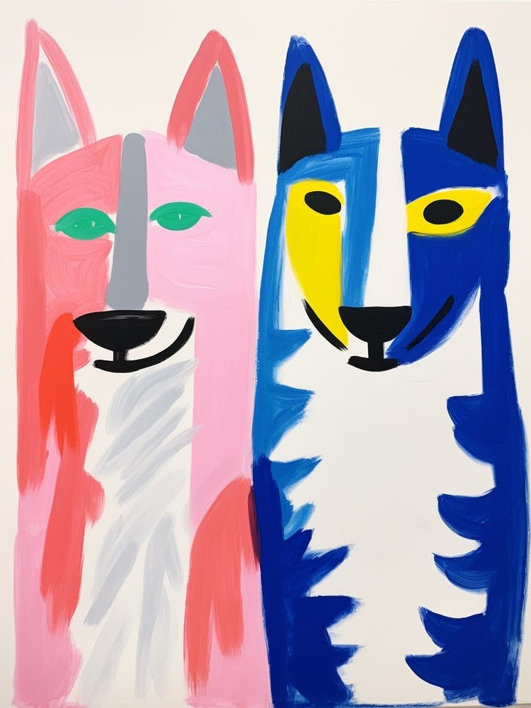Colourful Kids Animal Art Arctic Wolf 2