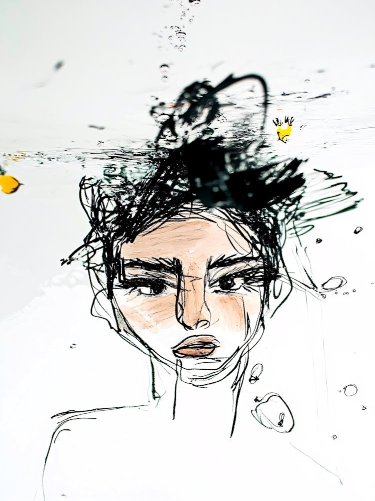 Woman With A Head Full Of Water