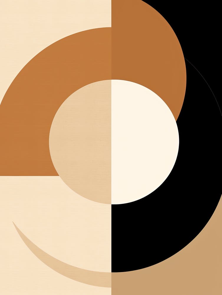 Bauhaus Nebula: Beige Abstract Odyssey, Boho