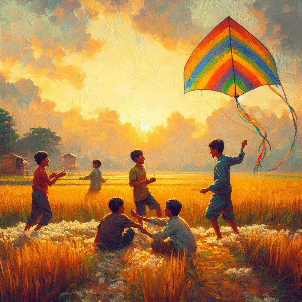 Children Flying Kites