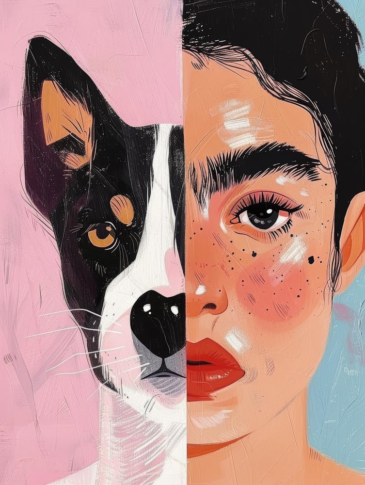 Dog And Girl Canvas Print