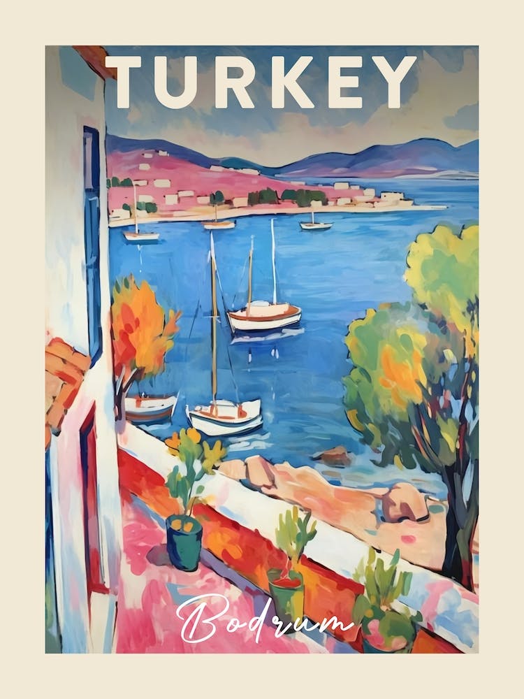 Bodrum Turkey 2 Fauvist Painting  Travel Poster