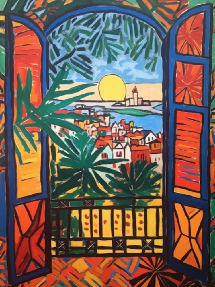 Window View Of Havana In The Style Of Fauvist 3