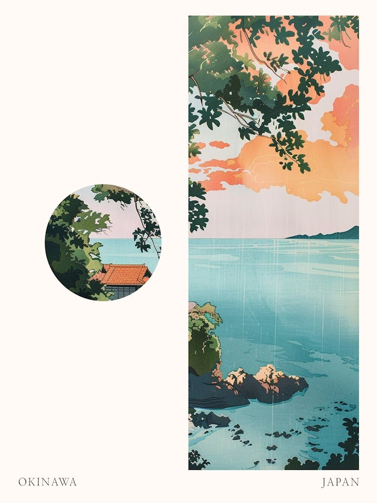 Okinawa Japan 2 Cut Out Travel Poster