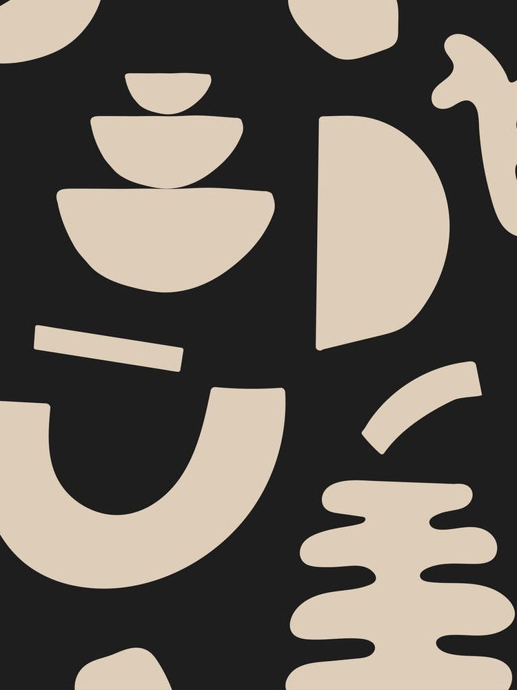 Abstract Shapes - Beige And Black