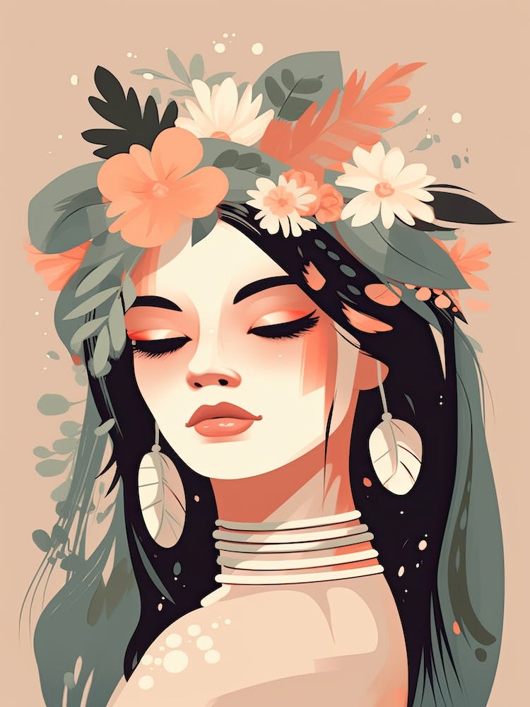 Corps de Femme en Fleur - Couleurs Neutres Style Boho 11