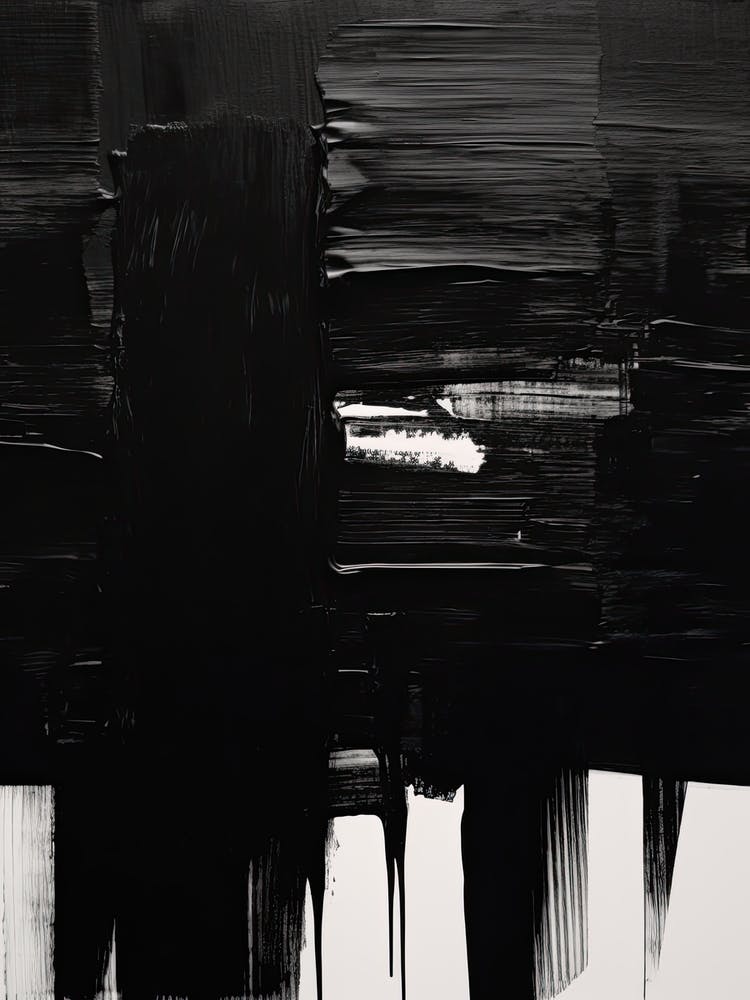 Black Brush Strokes Abstract 2