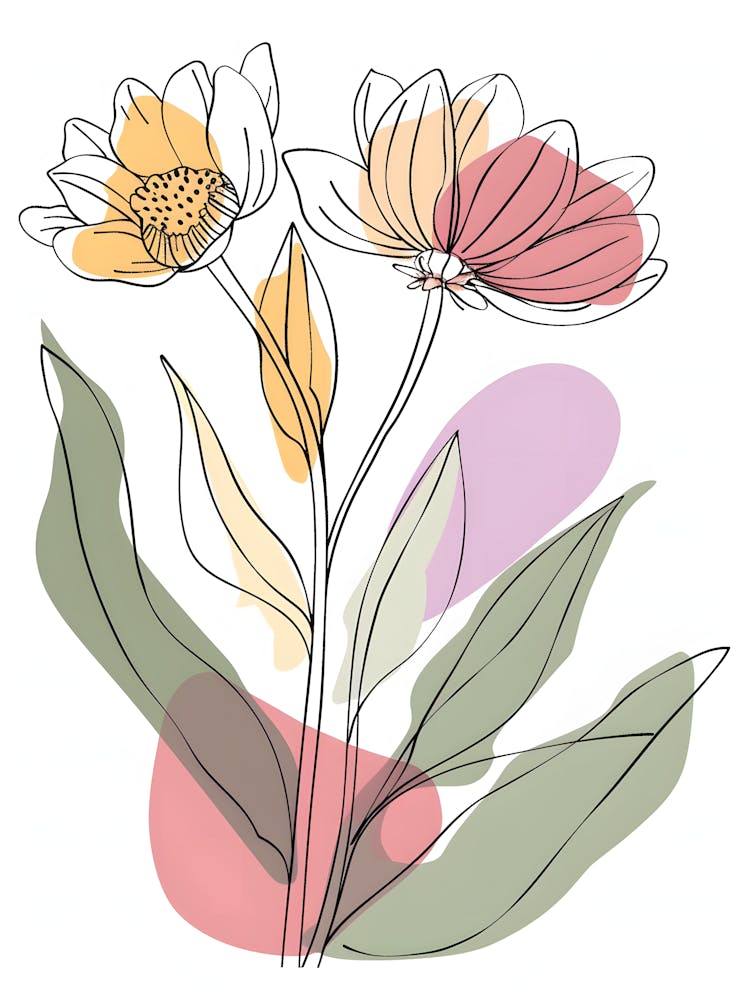 Flowers On A White Background 7