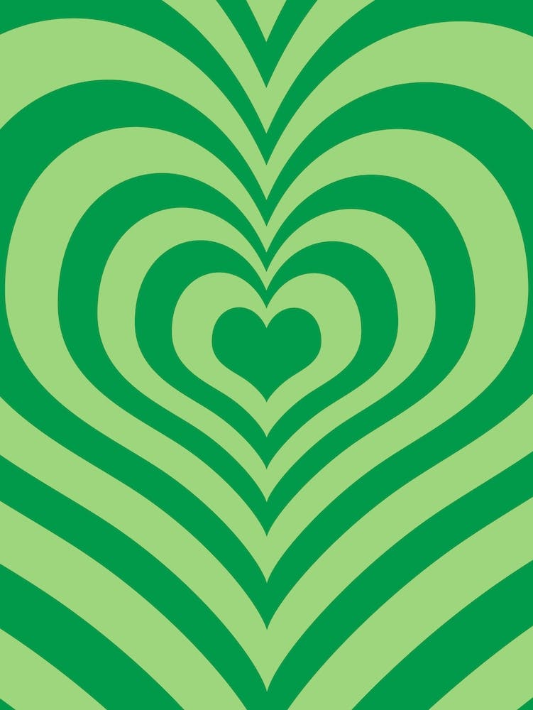 Green Retro Heart