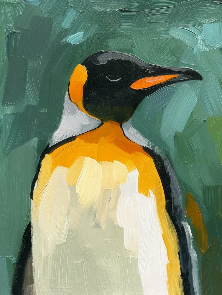 King Penguin Carcass Island Colour Block Painting 1