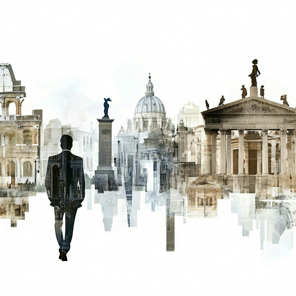 Man Walking In Rome