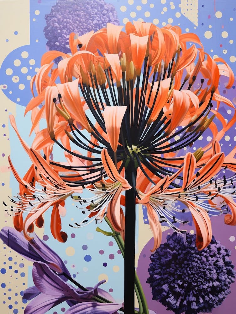 Surreal Florals Agapanthus 4 Flower Painting