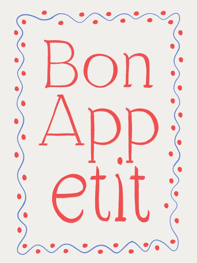Bon Appétit red and blue