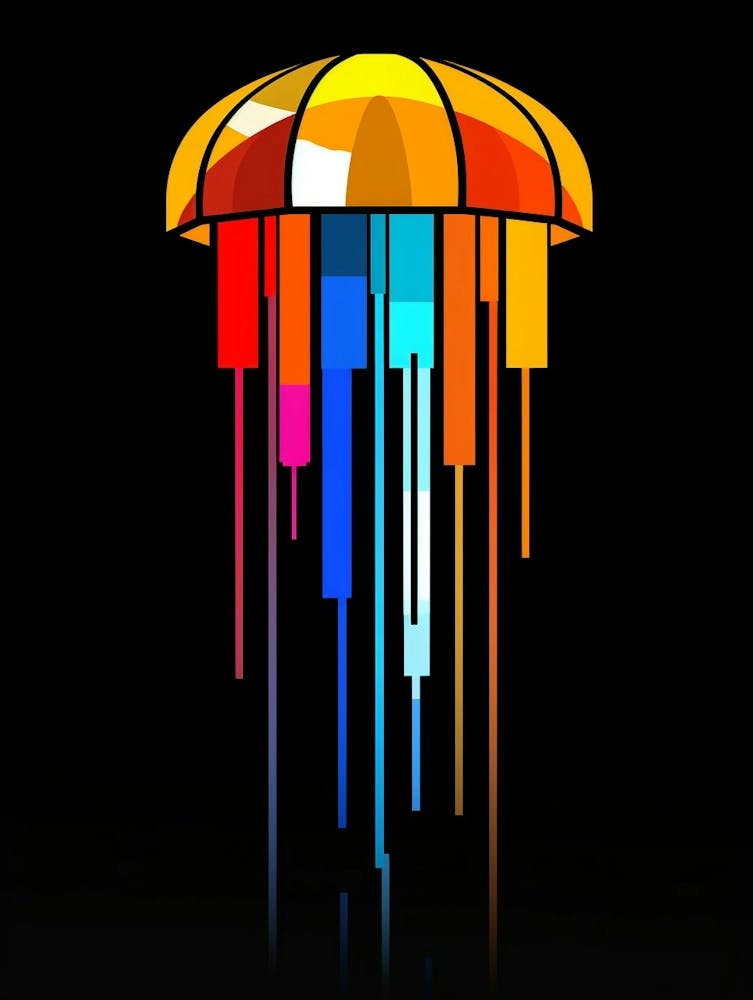 Jellyfish Abstract Pop Art 2