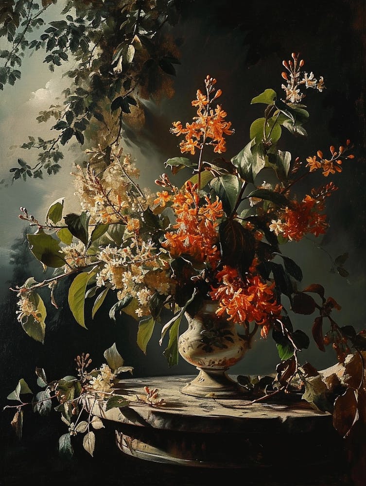Baroque Floral Still Life Honeysuckle 2