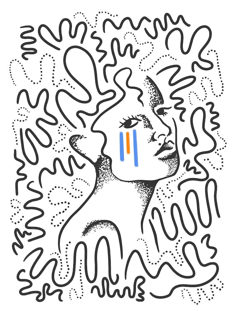 Stippled Tears Of A Woman