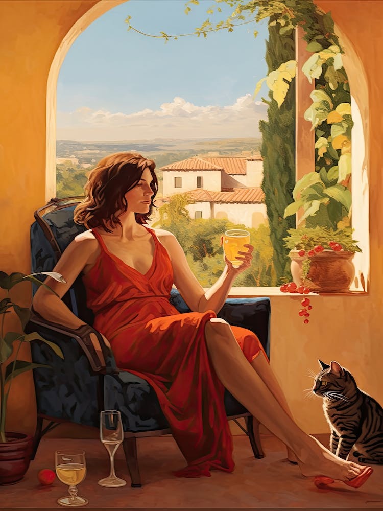 Summer With Wine And Cats