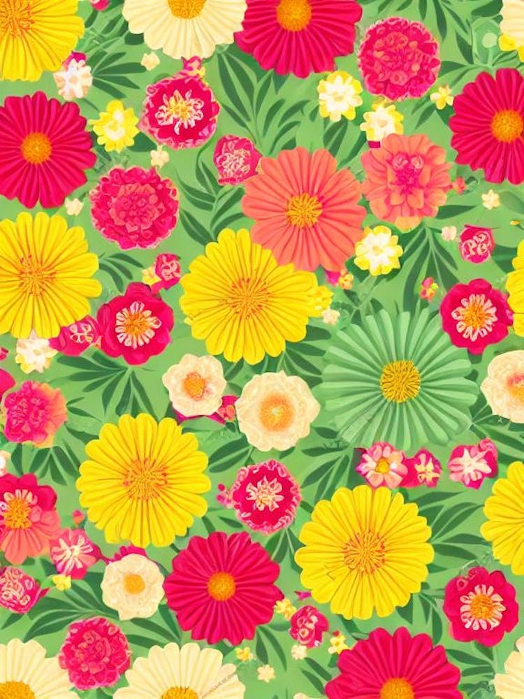 Laurel Repeat Retro Flower