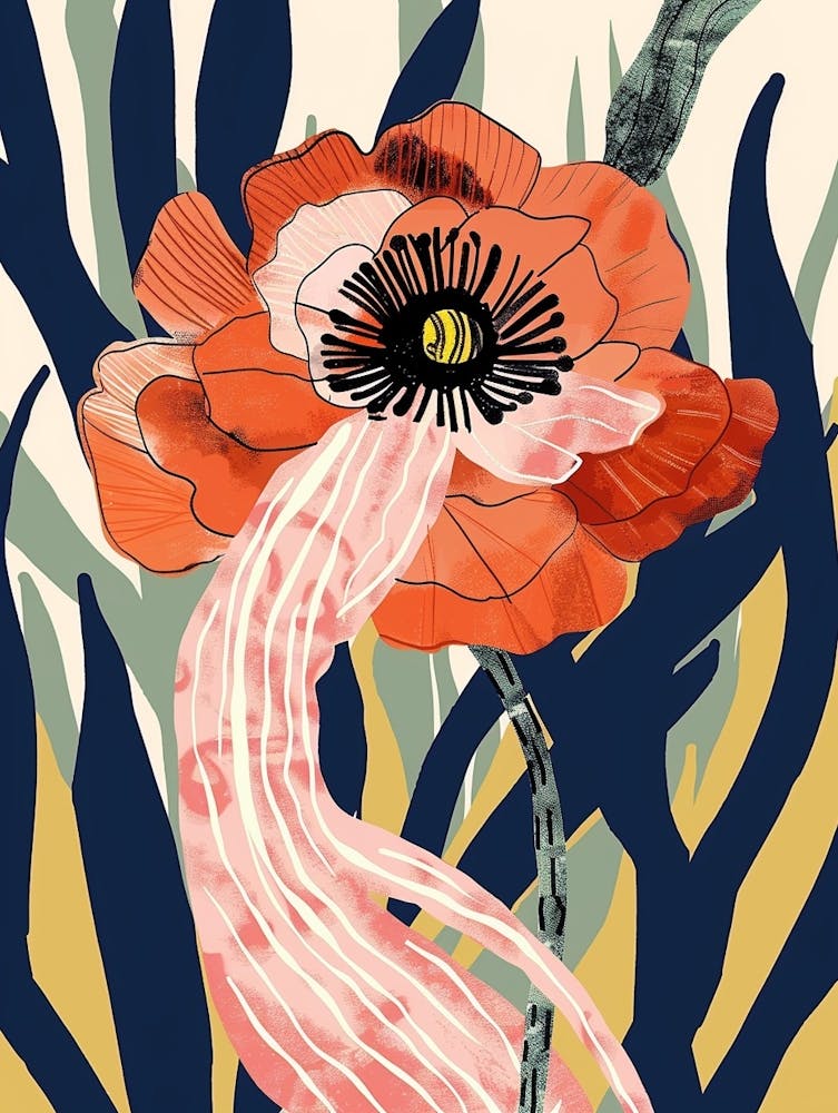 Colourful Flower Illustration Ranunculus 3