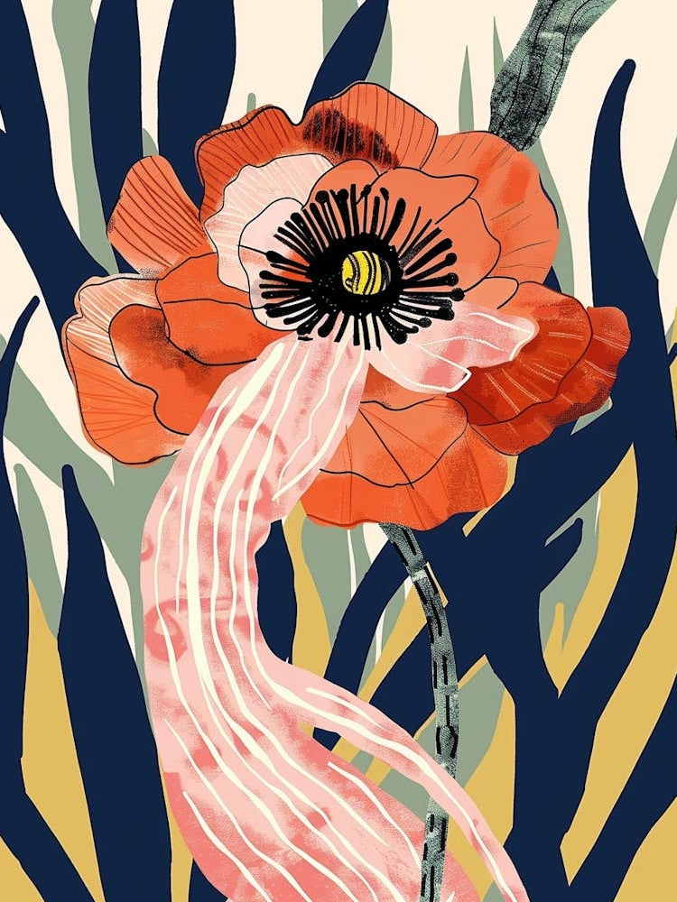 Colourful Flower Illustration Ranunculus 3