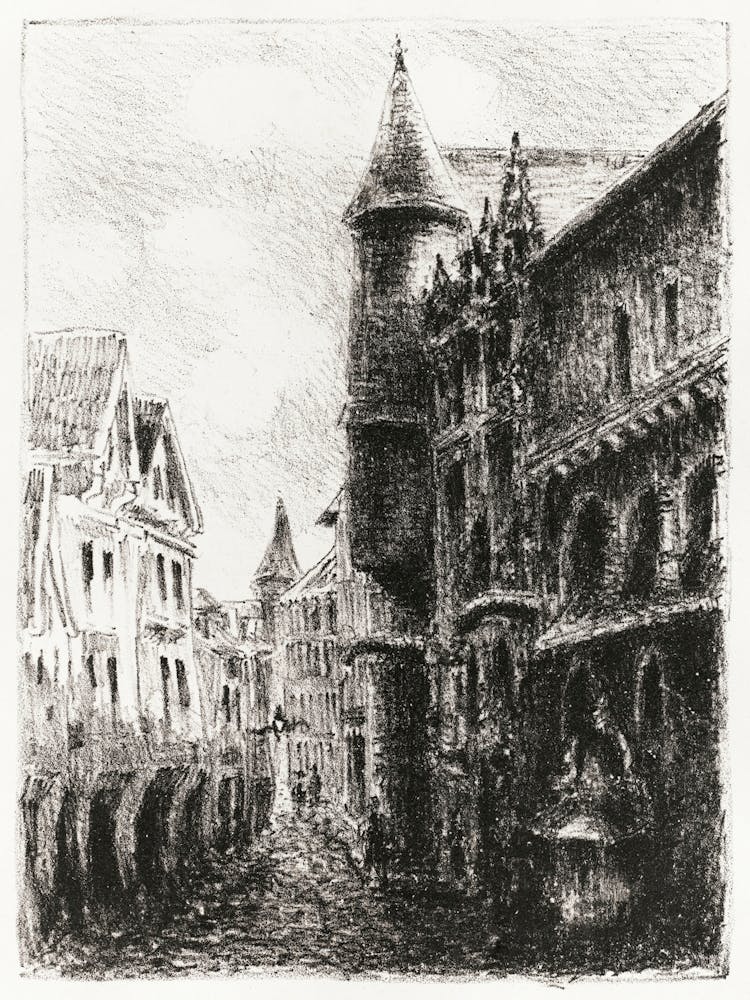 Rue Saint Romain, Rouen, 1st Plate (1896), Camille Pissarro