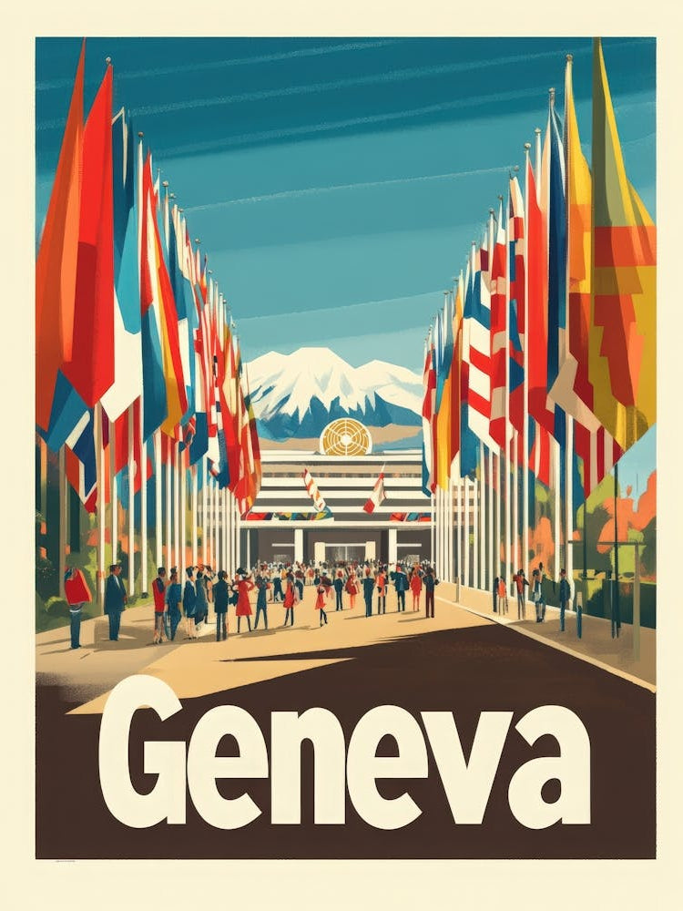 Aihrgdesign A 1970s Inspired Travel Poster For Geneva 1
