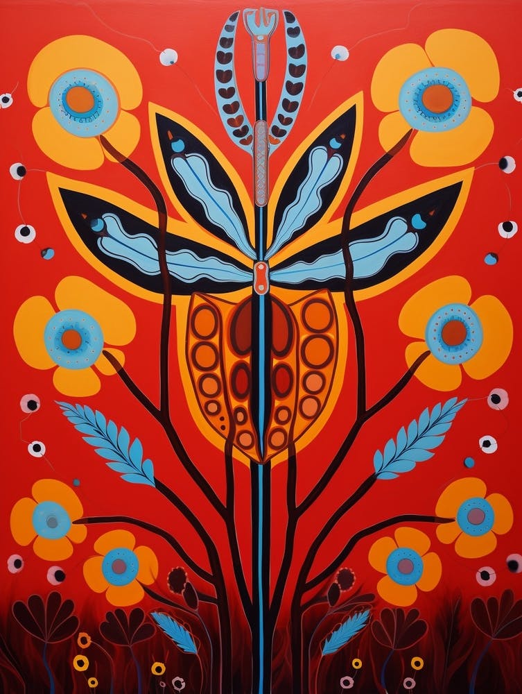 Flower Motif Painting Kangaroo Paw 1