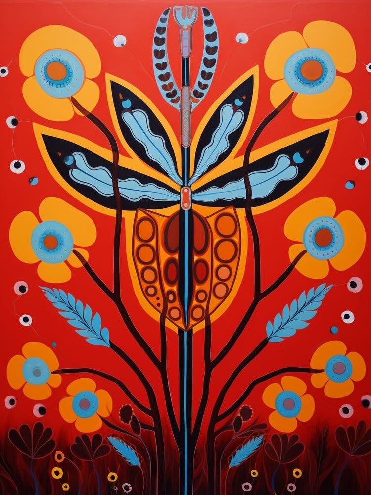 Flower Motif Painting Kangaroo Paw 1