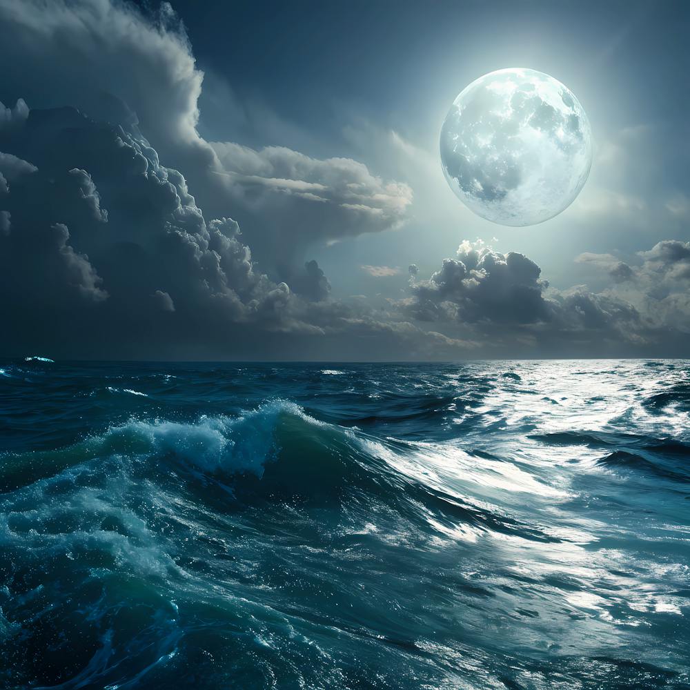Vollmond Über dem Ozean 3
