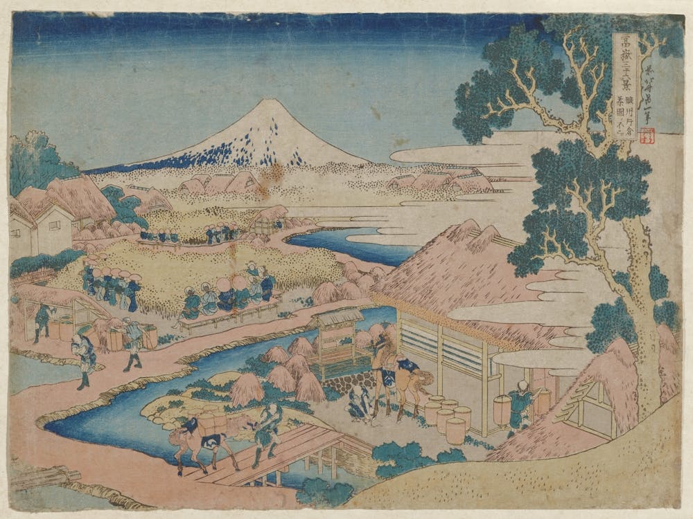 Fuji From The Tea Plantation Of Katakura In Suruga Province (1830–1833),Katsushika Hokusai