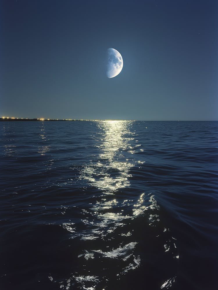 Moon Over The Ocean