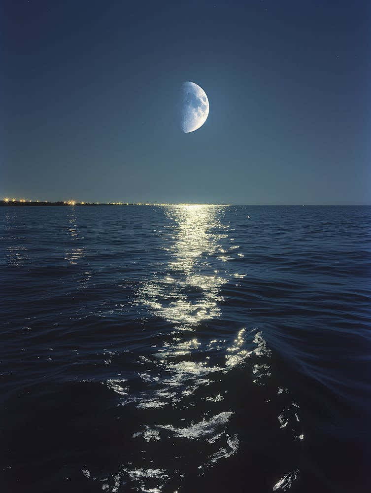 Moon Over The Ocean